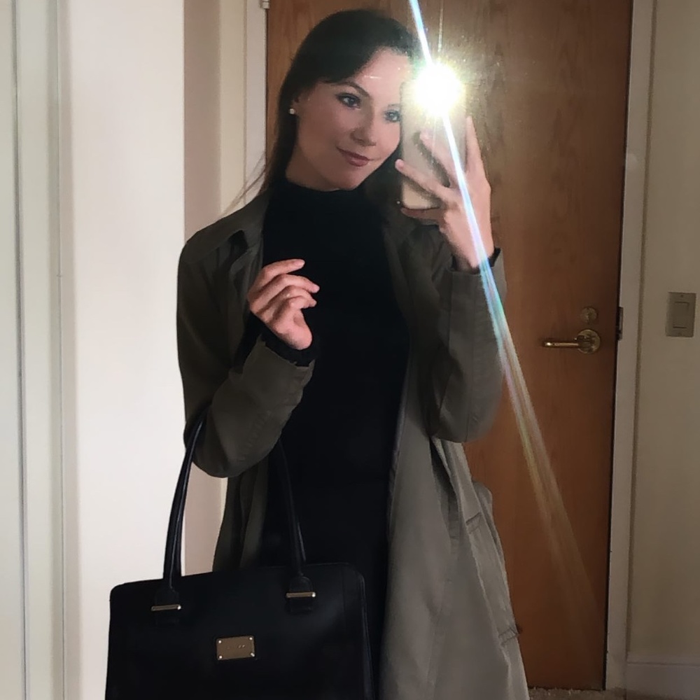 A&F Olive Green Trench Duster